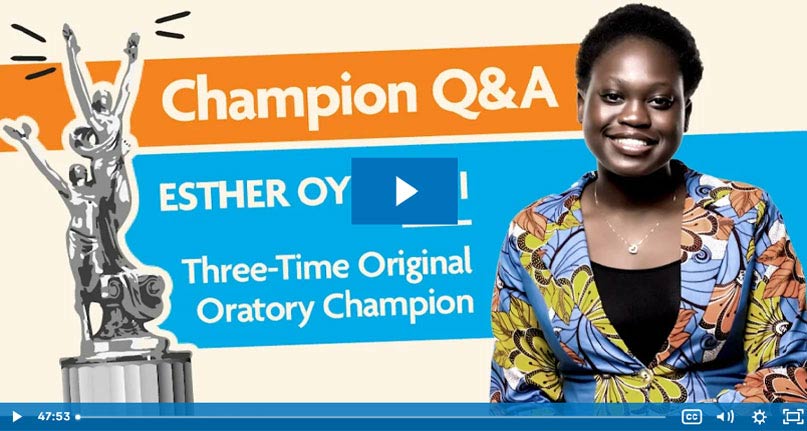 Champion Q&A Esther Oyetunji (OO) Champion Q&A Esther Oyetunji (OO)