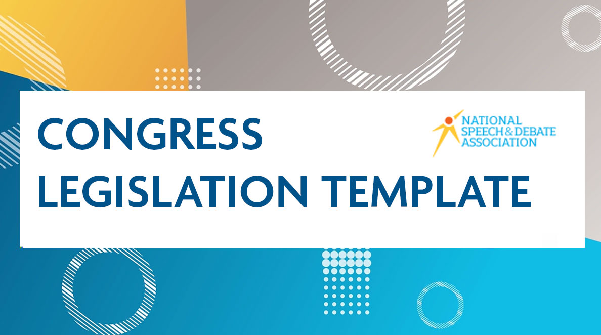 Congress Legislation Template Congress Legislation Template