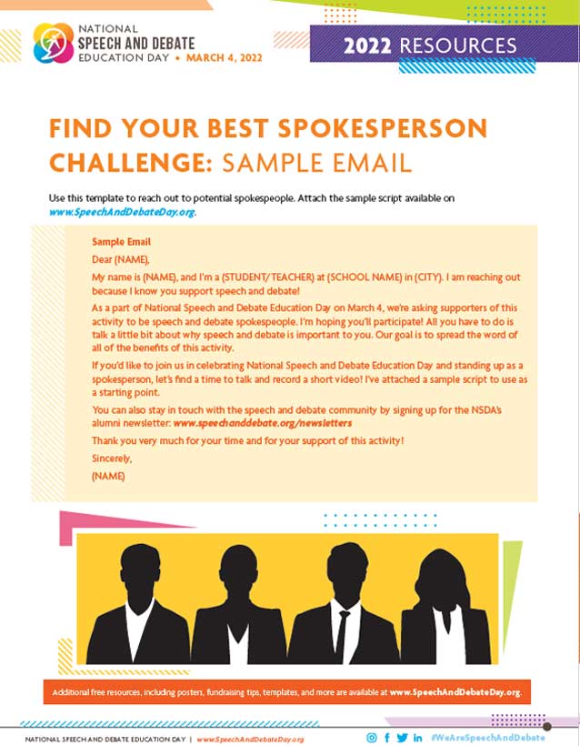 Find Your Best Spokesperson Challenge Email Template Find Your Best Spokesperson Challenge Email Template