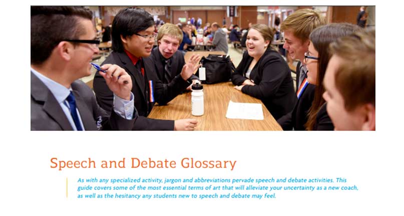 Speech and Debate Glossary Speech and Debate Glossary