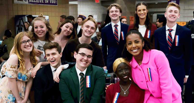 Group of students posting together at the National Tournament