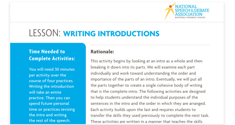 Middle School Mini Lesson Writing Introductions Middle School Mini Lesson Writing Introductions