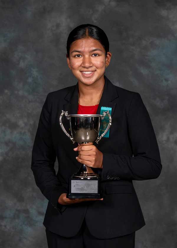 Sabrina Samidon from Parks Junior High School, CA</p>
<p>